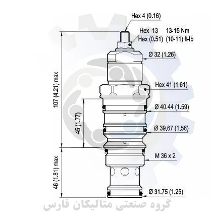 متالیکان فارس-شیر هیدرولیک Rexroth مدل 045934034740000 متریال نامبر R930000069
